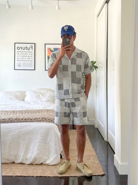 Customer wearing ESSNTL Pixel Set